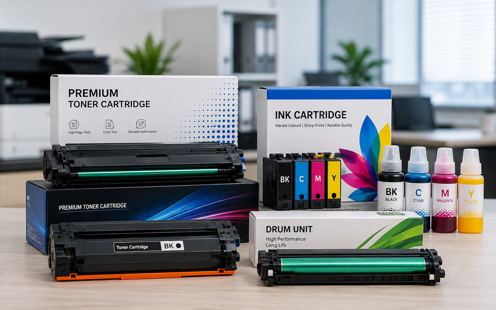 Genuine printer cartridges and paper supply