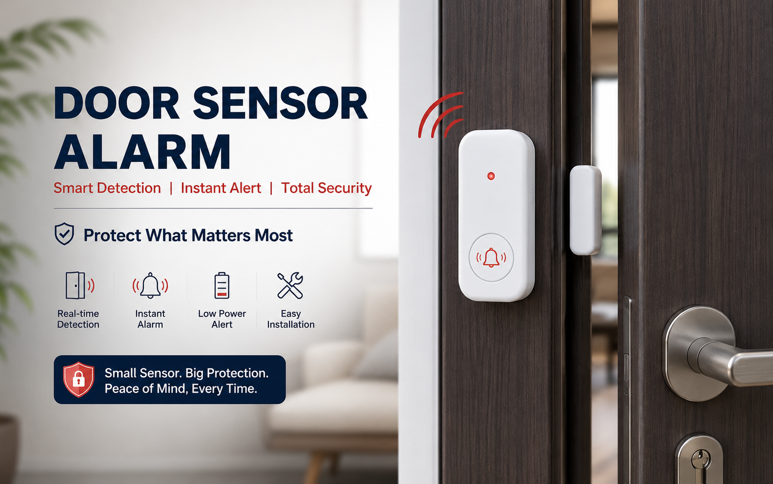 Door sensor alarm security system